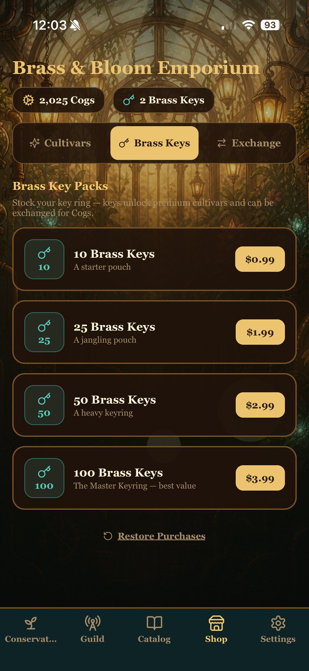 Brass & Bloom Emporium — Brass Key packs from a starter pouch to the Master Keyring